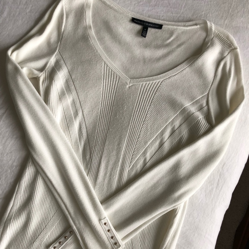 WHBM white sweater